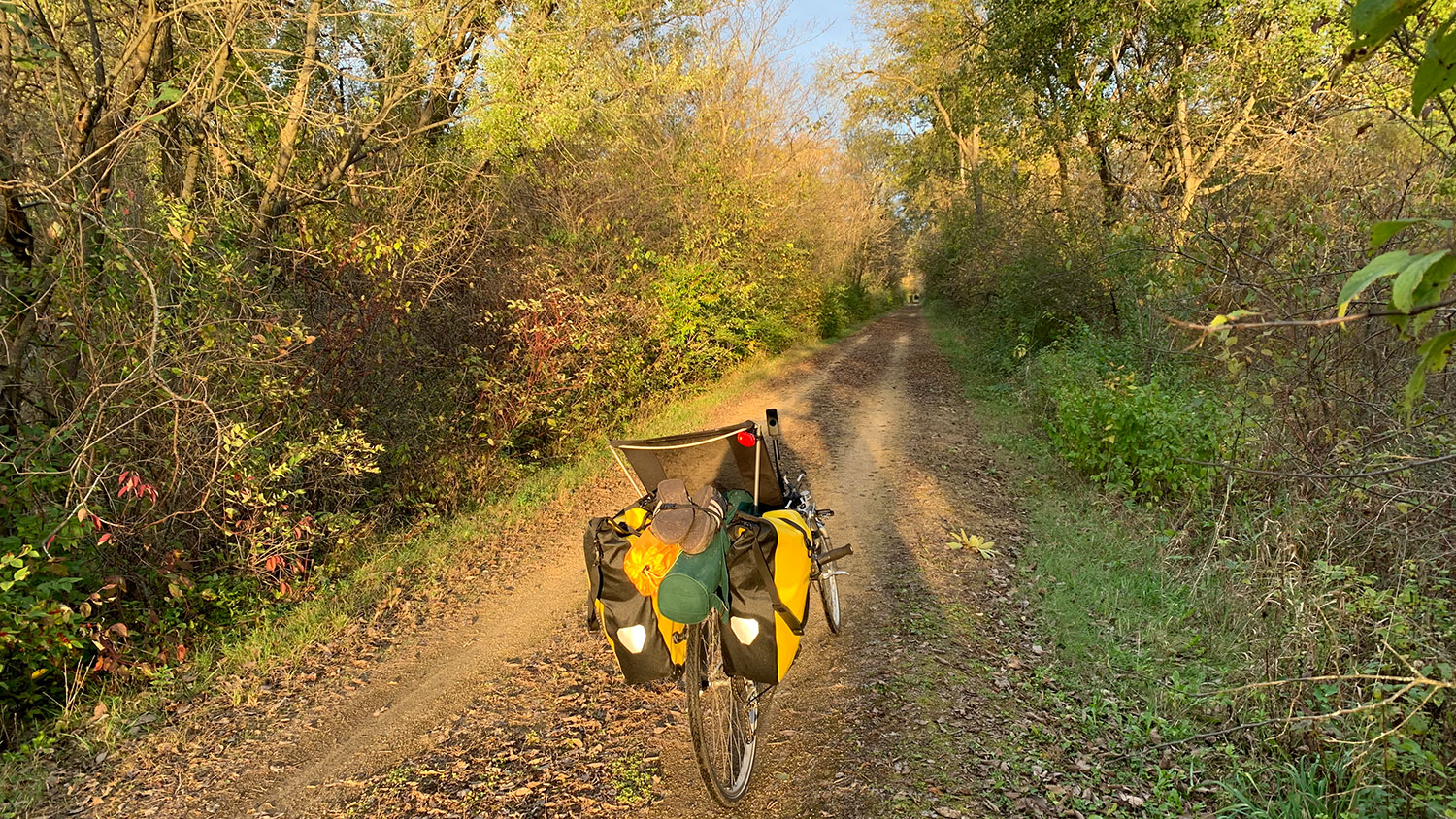 Linear recumbent on bike trail