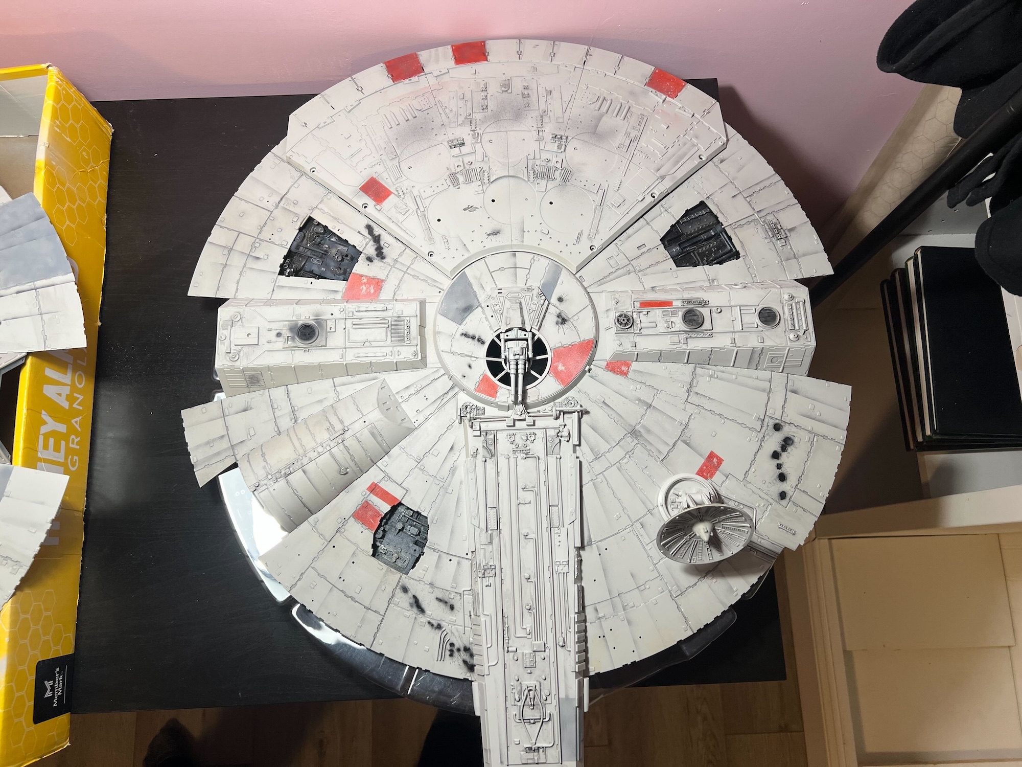 Millennium Falcon top hull paint, weathering, and scorch marks